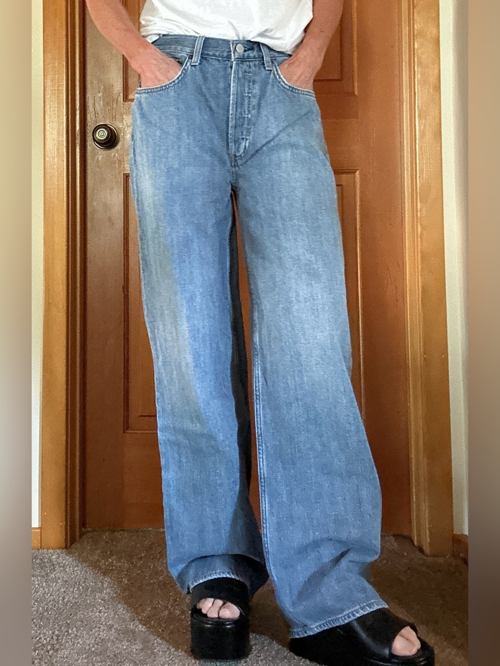 Denim Forum The Bo Mid Rise Slouchy Boyfriend Jeans Light Wash Size 27